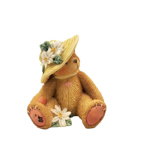 Cherished Teddies 128023 Dorthy Love Me True Bear Figuri Straw Hat White Flowers - Picture 4 of 6